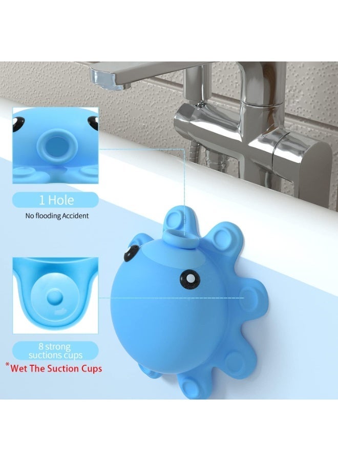 ChicAbode Bathtub Overflow Drain Cover, Silicone Bathroom Overflow Drain Cover, Bath Tub Overflow Cover, Bathroom Spa Accessories, Adds Inches of Water for Deeper Warmer Bath, Blue - Image 2